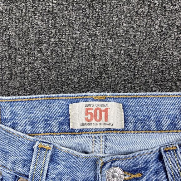 Levi's 501 Jeans Men's Blue Straight Leg Button Fly Stretch Jeans Size 32x30 - Picture 4 of 7